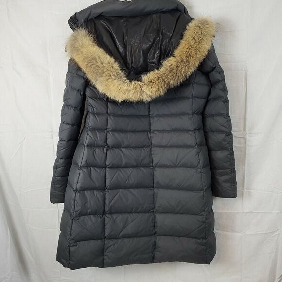 Andrew Marc Womens Gray Long Sleeve Hooded Long Puffer Jacket Size Small - Picture 2 of 12